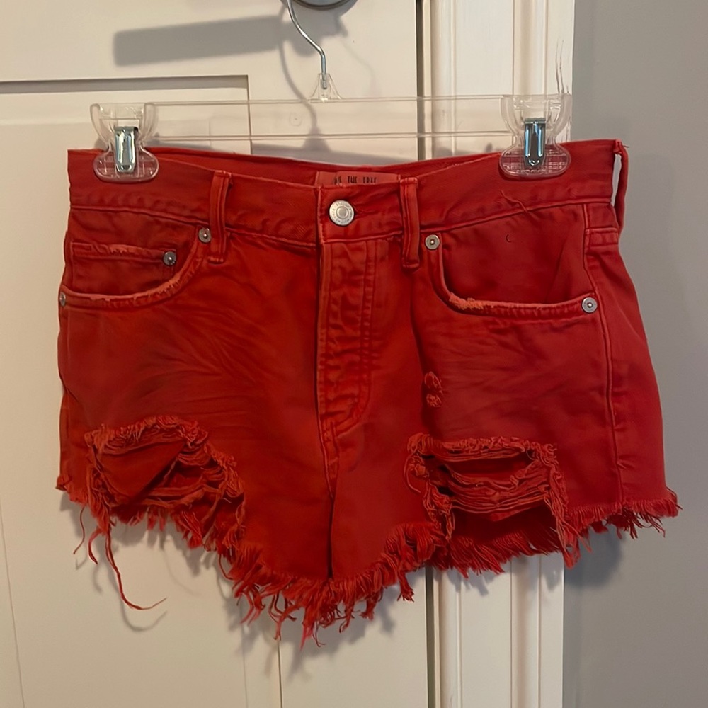 Red free people shorts